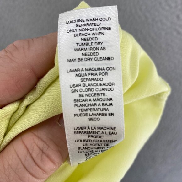 Chicos Top Womens 1 US Medium Babette Citron Yellow Button Up Roll Tab Sleeves * - Picture 11 of 12